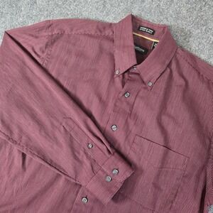 Van Heusen Wrinkle Free Stain‎ Shield Button Down Shirt Striped M 15-15 1/2